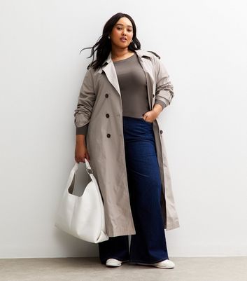 Curves Burgundy Ribbed Knit Crew Neck Jumper