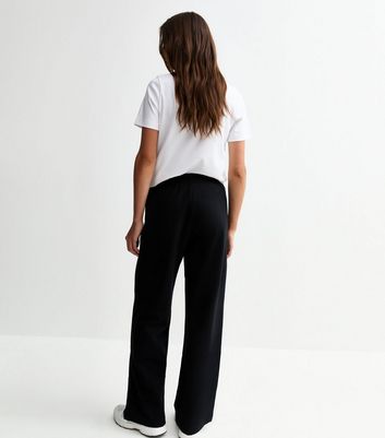 Black Drawstring Waist Wide Leg Joggers 4 Black Drawstring Waist Wide Leg Joggers