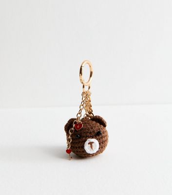 Brown Crochet Bear Bag Charm