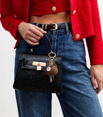 Brown Crochet Bear Bag Charm 3 Brown Crochet Bear Bag Charm