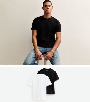 Black and White 2 Pack of Regular Cotton T-Shirts