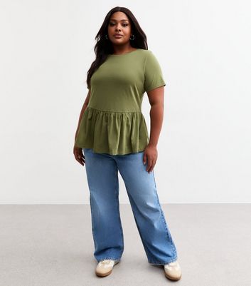 Curves Green Jersey Peplum Hem Top 3 Curves Green Jersey Peplum Hem Top