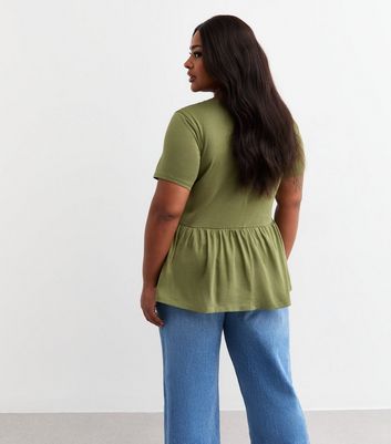 Curves Green Jersey Peplum Hem Top 4 Curves Green Jersey Peplum Hem Top
