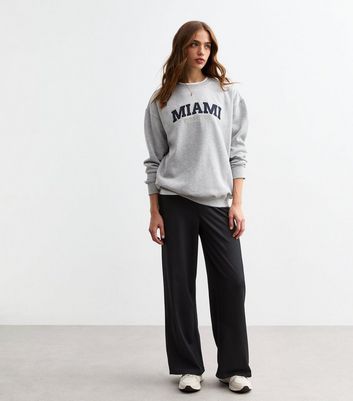 Black Ribbed Wide Leg Leggings 3 Black Ribbed Wide Leg Leggings