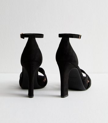 Black Crossover Front Strap Faux Suede Platform Sandals 5 Black Crossover Front Strap Faux Suede Platform Sandals