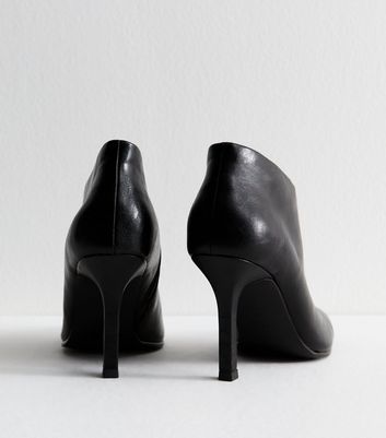 Black Faux Leather Heeled Shoe Boot 6 Black Faux Leather Heeled Shoe Boot