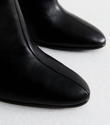 Black Faux Leather Heeled Shoe Boot 7 Black Faux Leather Heeled Shoe Boot
