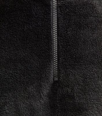 Black Regular Fit Quarter Zip Fluffy Funnel Neck Sweatshirt 5 Black Regular Fit Quarter Zip Fluffy Funnel Neck Sweatshirt