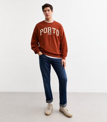 Dark Red Oversized Porto Print Sweatshirt 3 Dark Red Oversized Porto Print Sweatshirt