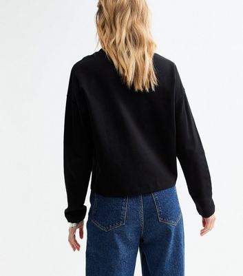 Black Premium Heavyweight Cotton Long Sleeved Boxy T-Shirt