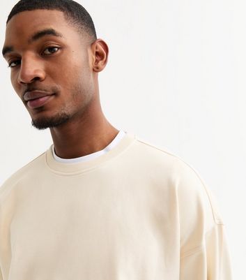 Cream Oversized Crew Neck Sweatshirt