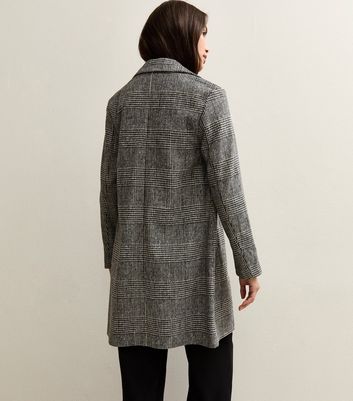 Black Check Collared Coat