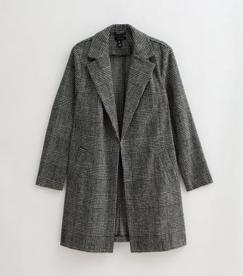 Black Check Collared Coat