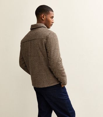 Brown Relaxed Quilted Checked Zip Up Jacket 4 Brown Relaxed Quilted Checked Zip Up Jacket