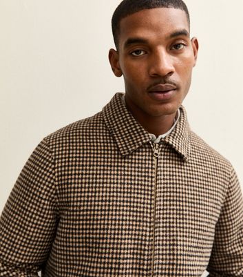 Brown Relaxed Quilted Checked Zip Up Jacket 5 Brown Relaxed Quilted Checked Zip Up Jacket