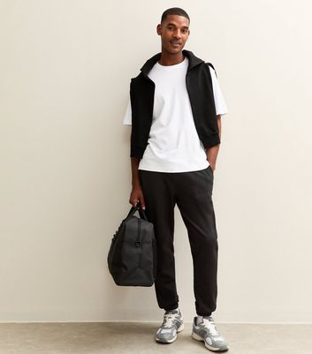 Black Regular Drawstring Waist Joggers