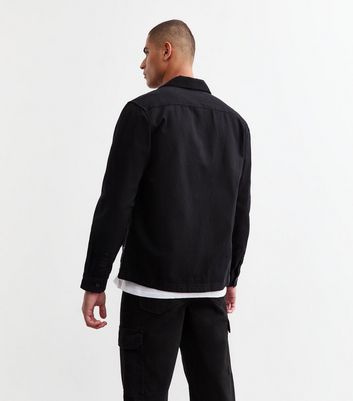 Black Regular Heavyweight Twill Shacket 4 Black Regular Heavyweight Twill Shacket