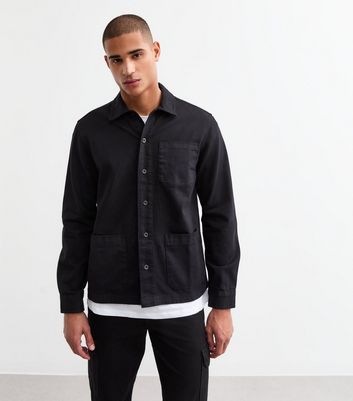 Black Regular Heavyweight Twill Shacket 5 Black Regular Heavyweight Twill Shacket