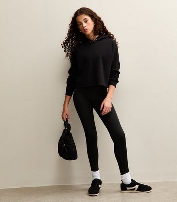 Girls Black Waistband Leggings