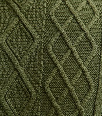 Dark Green Relaxed Cable Knit Long Sleeve Jumper 5 Dark Green Relaxed Cable Knit Long Sleeve Jumper
