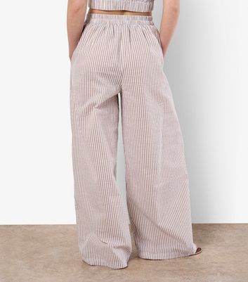 Apricot Stone Striped Pleated Wide Leg Trousers 3 Apricot Stone Striped Pleated Wide Leg Trousers