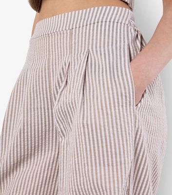 Apricot Stone Striped Pleated Wide Leg Trousers 5 Apricot Stone Striped Pleated Wide Leg Trousers