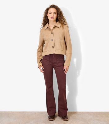 Apricot Camel Faux Suede Jacket