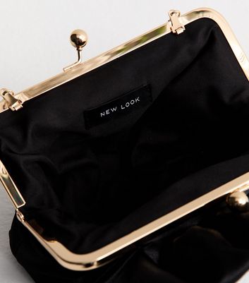 Black Bow Appliqued Satin Clutch 5 Black Bow Appliqued Satin Clutch