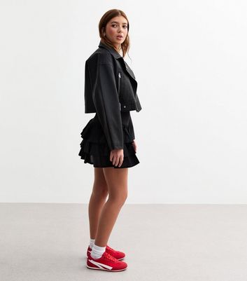 Girls Black Three Tier Rara Skort Dress 3 Girls Black Three Tier Rara Skort Dress