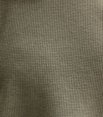 Girls Dark Khaki Waffle Off Shoulder Sweatshirt 5 Girls Dark Khaki Waffle Off Shoulder Sweatshirt