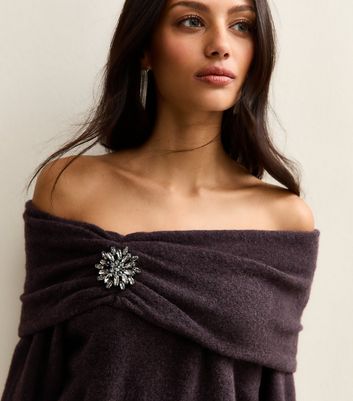 Light Purple Off The Shoulder Jumper