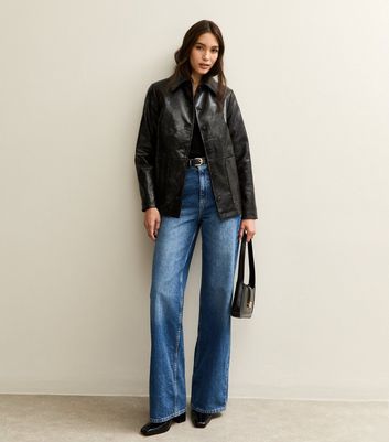 Black Button Up Faux Leather Jacket 3 Black Button Up Faux Leather Jacket