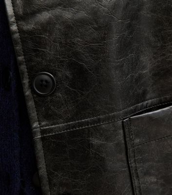 Black Button Up Faux Leather Jacket 6 Black Button Up Faux Leather Jacket