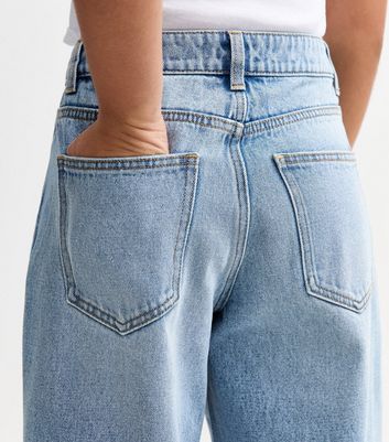 Girls Blue Barrel Leg Jeans 5 Girls Blue Barrel Leg Jeans
