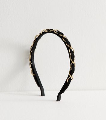 Black Chain Trim Headband