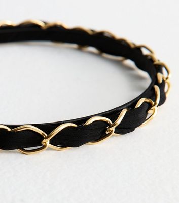 Black Chain Trim Headband