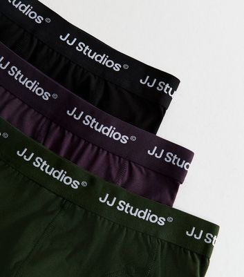 Jack & Jones Green Pack of 3 Logo Waistband Boxers