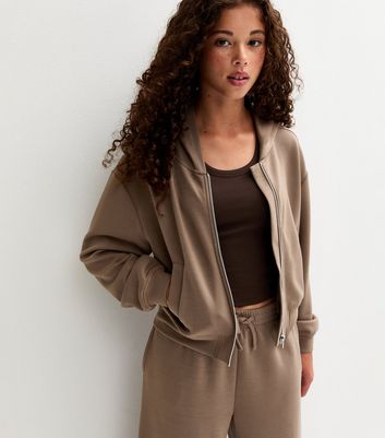 Girls Light Brown Soft Touch Zip Up Hoodie 3 Girls Light Brown Soft Touch Zip Up Hoodie