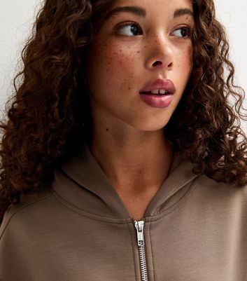 Girls Light Brown Soft Touch Zip Up Hoodie 5 Girls Light Brown Soft Touch Zip Up Hoodie