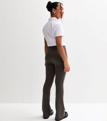 Girls Grey Flared Leg School Trousers 4 Girls Grey Flared Leg School Trousers