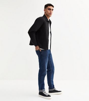 Black Regular Twill Zip Up Jacket