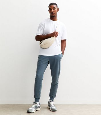 Blue Regular Washed Jersey Joggers