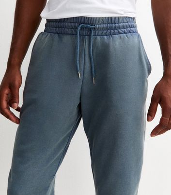 Blue Regular Washed Jersey Joggers