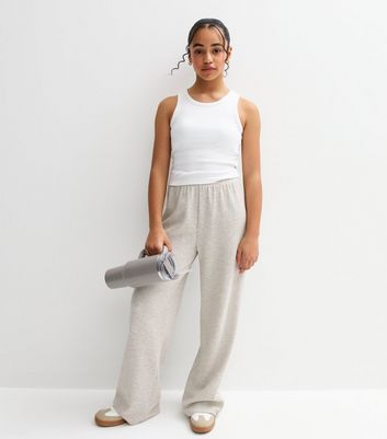 Girls Grey Waffle Texture Joggers