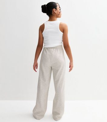 Girls Grey Waffle Texture Joggers 4 Girls Grey Waffle Texture Joggers