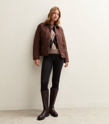 Black High Waist Stretch Cotton Leggings 3 Black High Waist Stretch Cotton Leggings