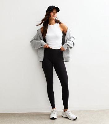 Black High Waist Stretch Cotton Leggings 8 Black High Waist Stretch Cotton Leggings