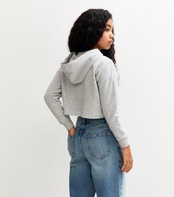 Girls Grey Retro Car Cropped Hoodie 4 Girls Grey Retro Car Cropped Hoodie