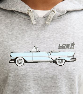 Girls Grey Retro Car Cropped Hoodie 5 Girls Grey Retro Car Cropped Hoodie