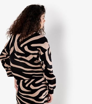 Apricot Black Zebra Pattern Jumper